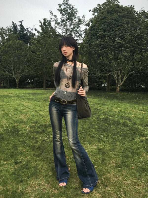 Grunge Aesthetic Mesh Japanese Sheer T-Shirt