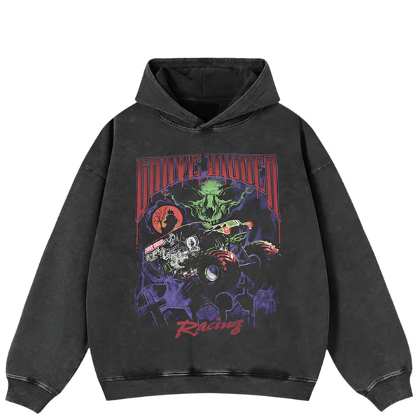 Racing Black Graphic Hoodie