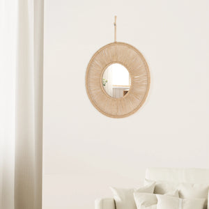 VILZSTUDIOS Handmade hemp rope mirror decoration mirror living room background decoration hallway shopping mall famous hotel wall decor