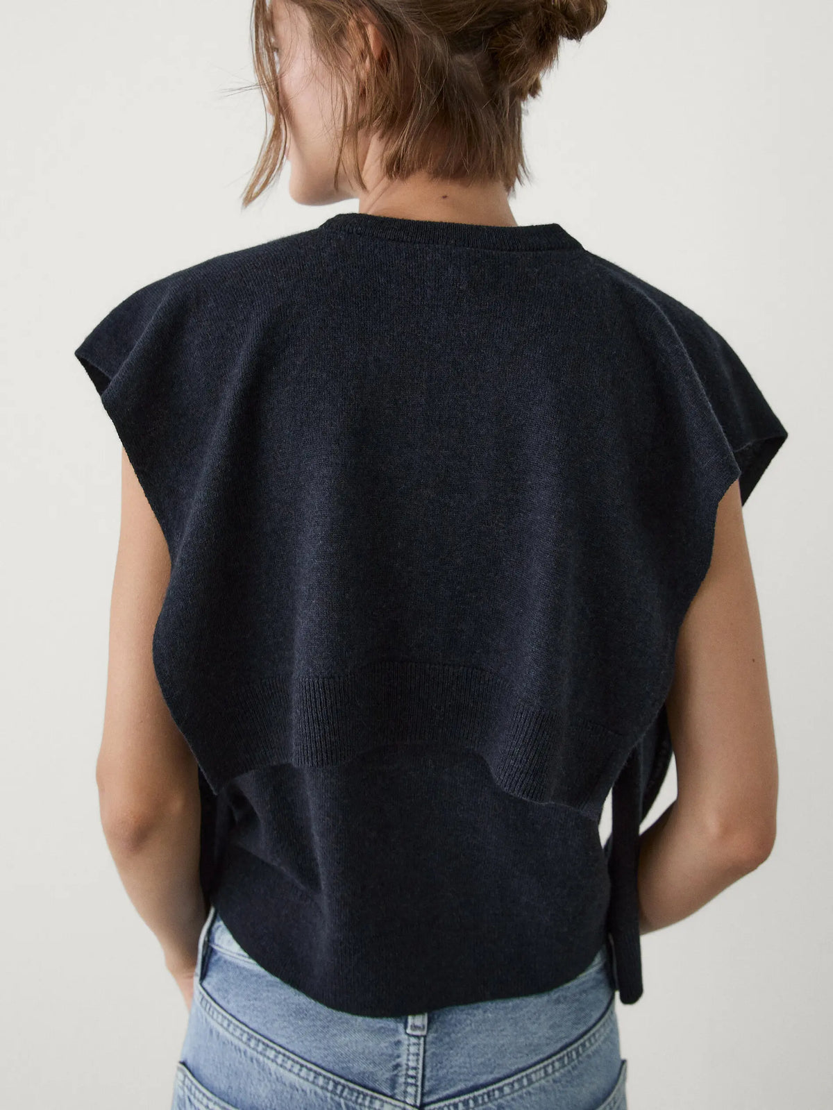 VILZSTUDIOS Casual Knitted Shawl Vest