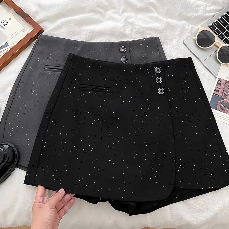 VILZSTUDIOS Sequin High Waisted Wide Leg skirts