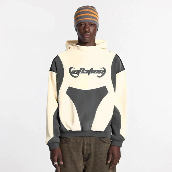 Y2K Vintage Distressed Patchwork Hoodie