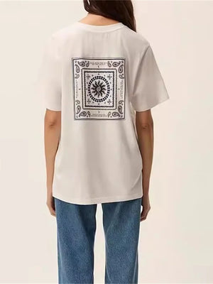 VILZSTUDIOS Square Cashew Print Cotton T-Shirt