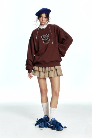 VILZSTUDIOS Y2K Lace Stitching A-Line High Waist Mini Skirt