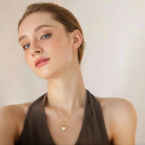 VILZSTUDIOS Black & White Double-sided Heart-shaped Pendant Necklace