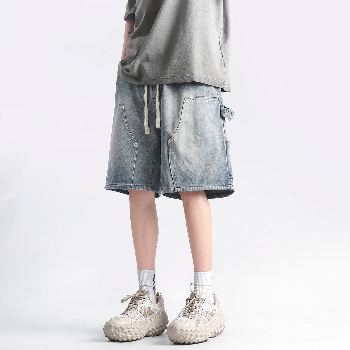 VILZSTUDIOS Youth Hip Hop Oversized Cargo Shorts