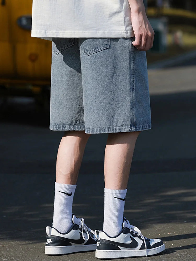 VILZSTUDIOS Blue Oversize Baggy Denim Short