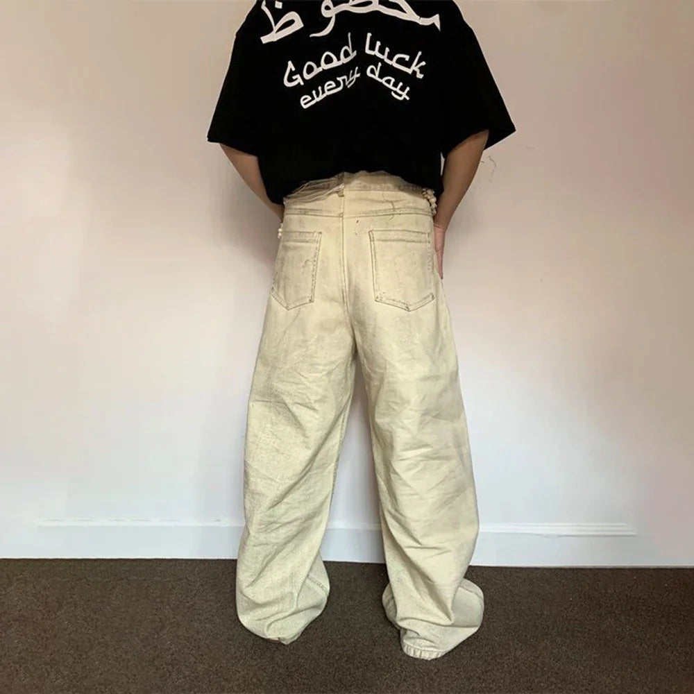VILZSTUDIOS Retro American Loose Straight Jeans