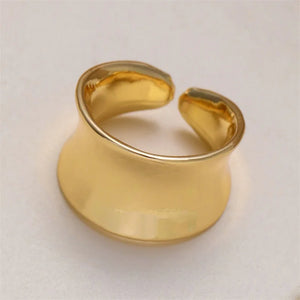 VILZSTUDIOS Irregular Geometric Wave Shaped Adjustable Ring