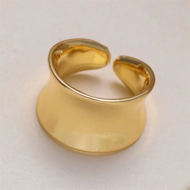 VILZSTUDIOS Irregular Geometric Wave Shaped Adjustable Ring