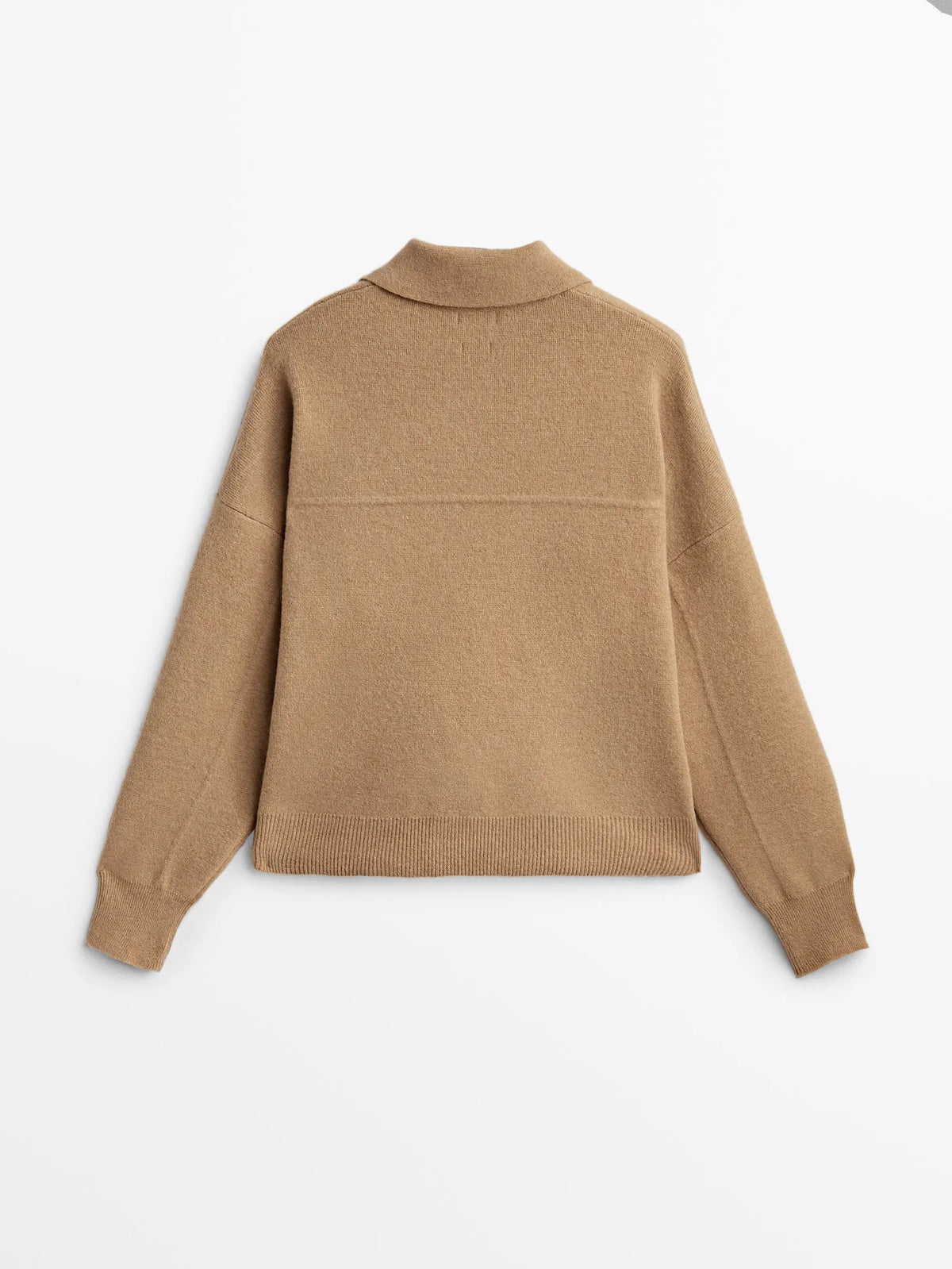 VILZSTUDIOS Classic Wool Blend Knit Cardigan