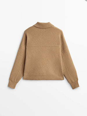 VILZSTUDIOS Classic Wool Blend Knit Cardigan