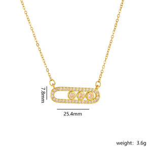 VILZSTUDIOS Square Round Zircon Pendant Necklace