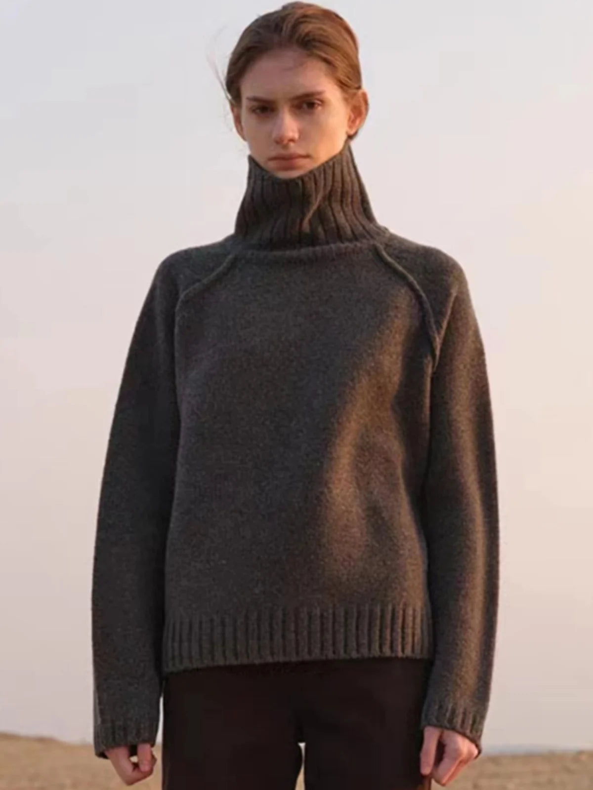 VILZSTUDIOS Thick Pure Cashmere Turtleneck Sweater