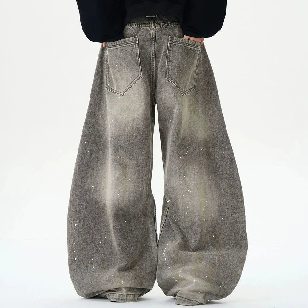 VILZSTUDIOS Adjustable Waist Distressed Machete Jeans