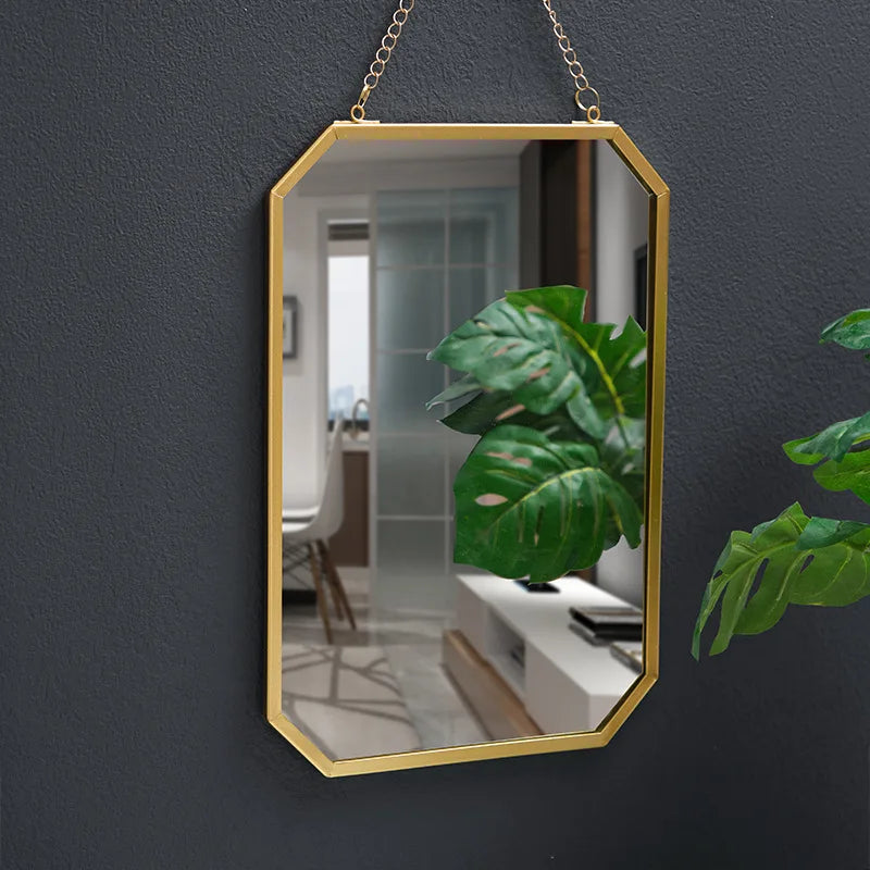 VILZSTUDIOS Nordic-Style Wrought Iron Square Wall-Mounted Mirror BathroomWall-Mounted Vanity Mirror Wall-Mounted Makeup