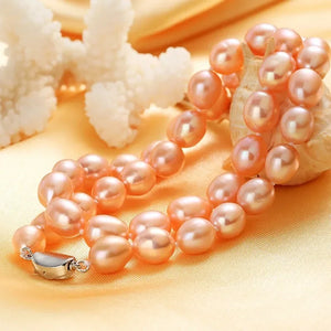 VILZSTUDIOS Fancy 925 Sterling Silver Pearl Necklace
