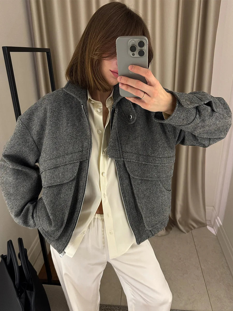 VILZSTUDIOS Retro Chic Zip-Up Jacket