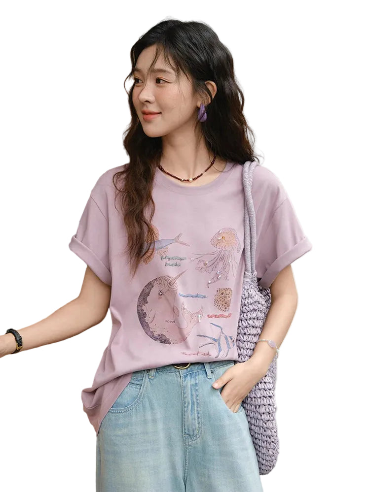 VILZSTUDIOS Stylish Loose Fit Cotton T-Shirt