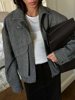 VILZSTUDIOS Retro Chic Zip-Up Jacket