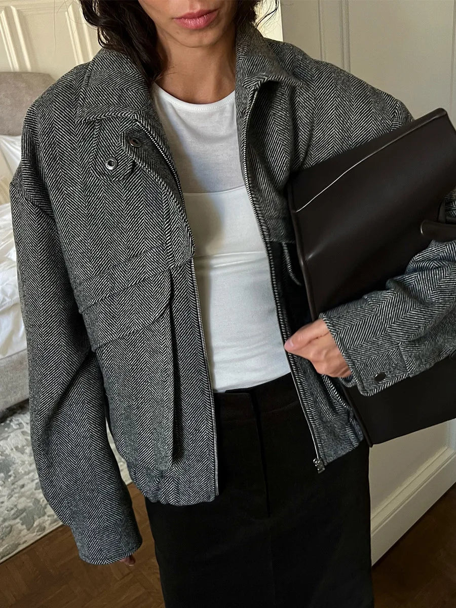 VILZSTUDIOS Retro Chic Zip-Up Jacket