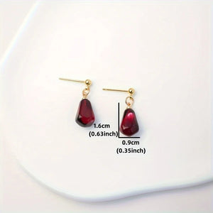 VILZSTUDIOS Vibrant Red Pomegranate Seed Dangle Earring