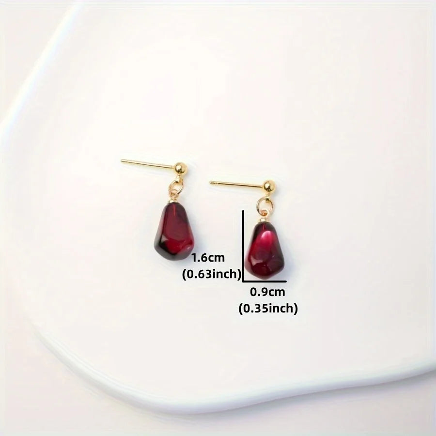 VILZSTUDIOS Vibrant Red Pomegranate Seed Dangle Earring