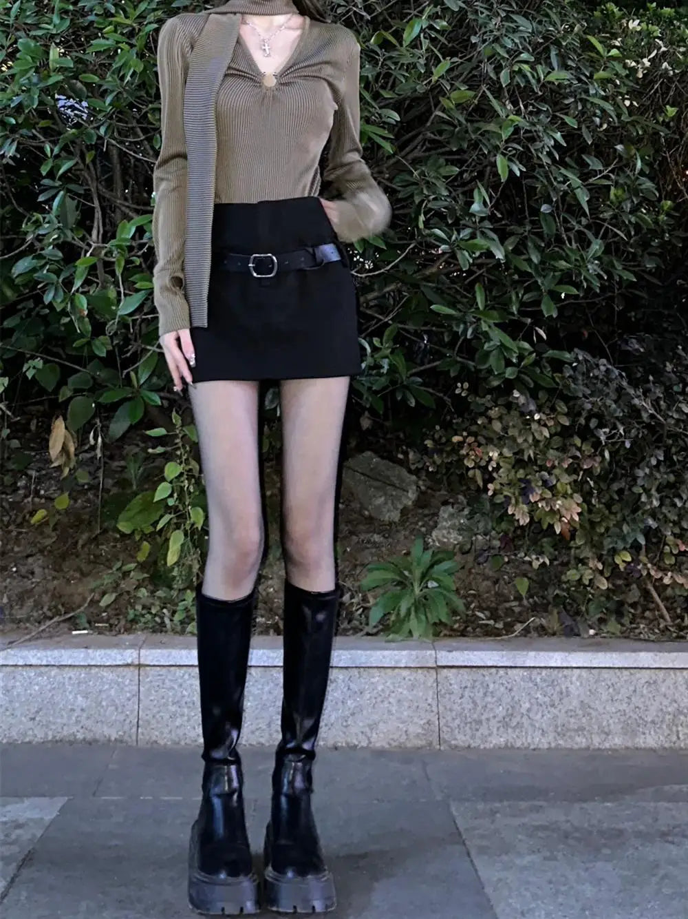 VILZSTUDIOS Hottie Black Mini Skirt