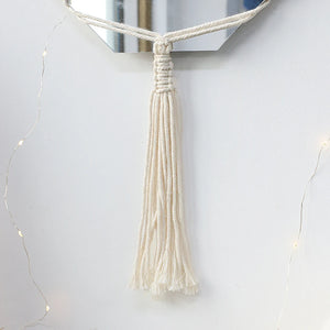 VILZSTUDIOS Boho Macrame Wall Mirror Home Decor Decorative Mirrors Aesthetic Room Decor Wall Mirrors for Living Room Bathroom Decoration