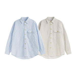 VILZSTUDIOS Stylish Striped Loose Blouse Shirt