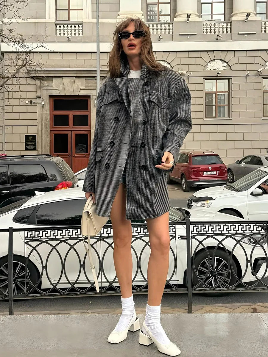 VILZSTUDIOS Plaid Lapel Jacket