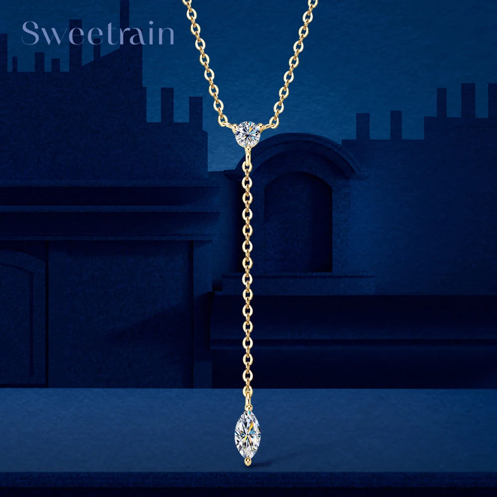 VILZSTUDIOS Marquise Cut Moissanite Necklace