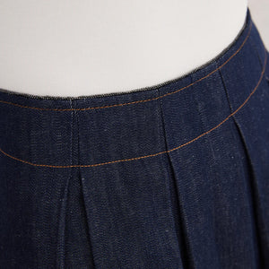 VILZSTUDIOS Luxury High Quality Linen Denim Skirt