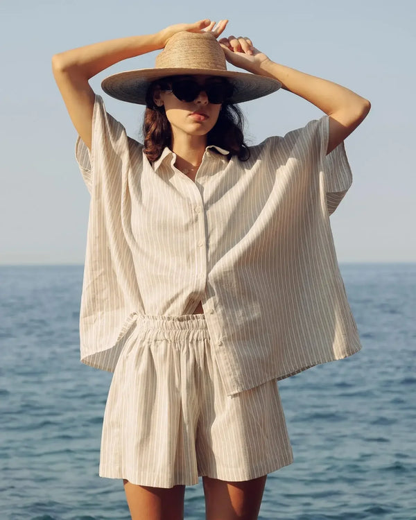 Casual Striped Linen Cotton Shirt