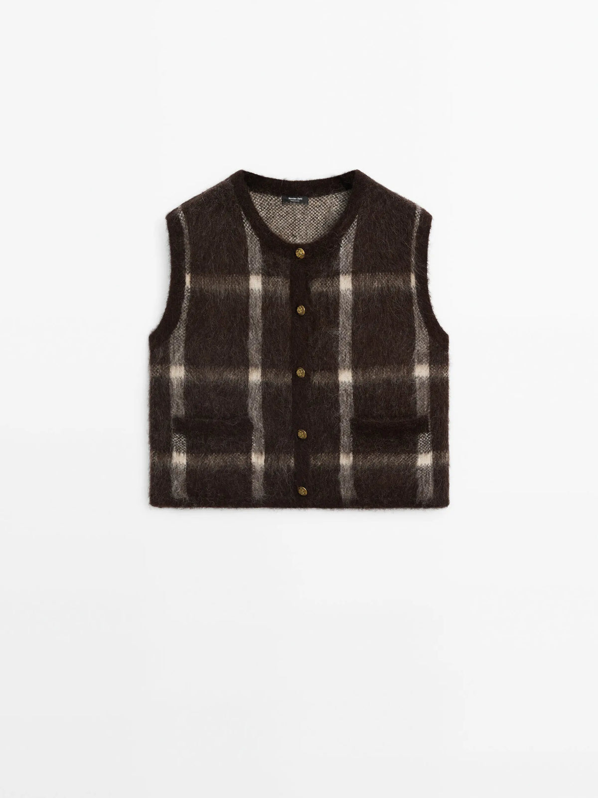 VILZSTUDIOS Chic Checkered Knitted Vest
