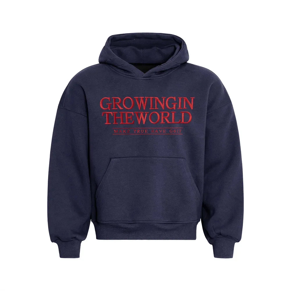 VILZSTUDIOS Stylish Embroidered Front Pocket Hoodies