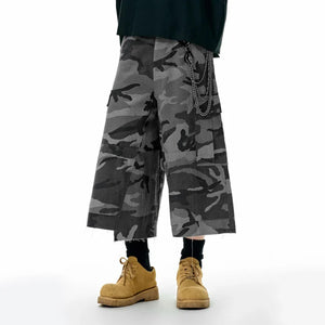 VILZSTUDIOS Trendy Plaid Camo Cargo Jorts