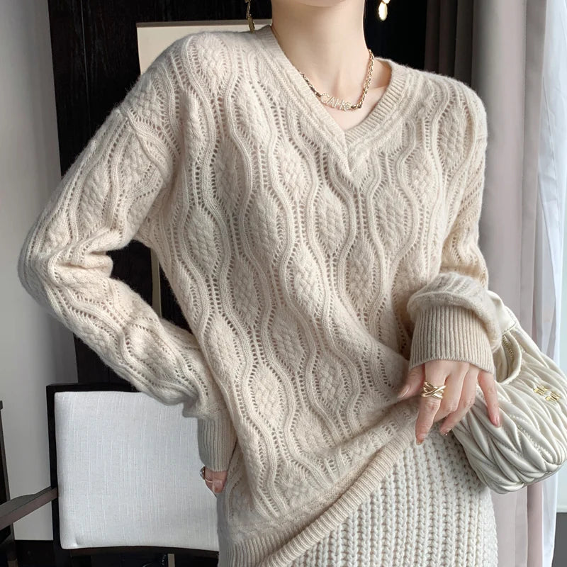 VILZSTUDIOS Cozy Loose Fit Wool Sweater