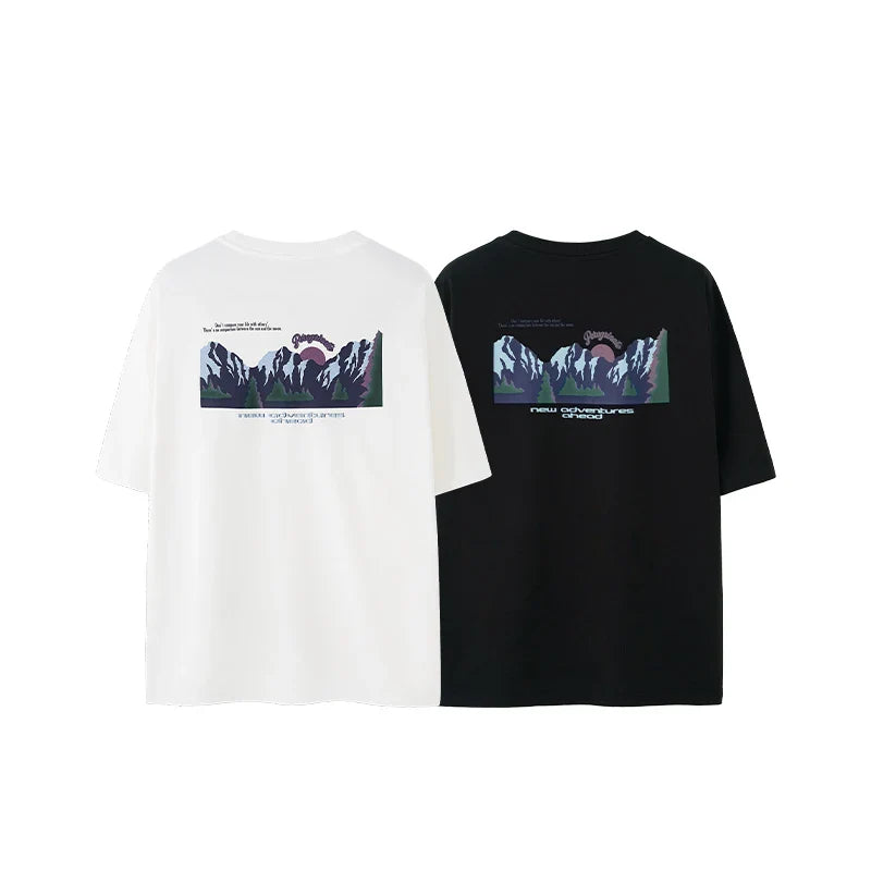 VILZSTUDIOS Mountain Graphic Oversize Casual T-Shirt