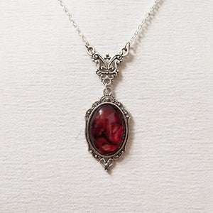 VILZSTUDIOS Gothic Red Quartz Charm Necklace