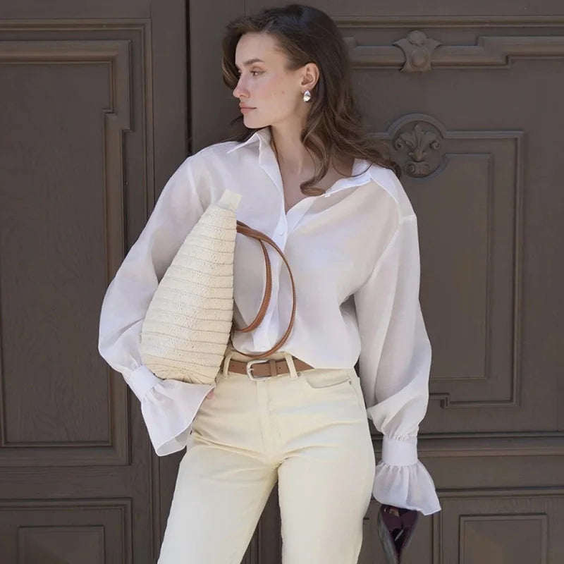 VILZSTUDIOS Stylish Flare Sleeves Blouse