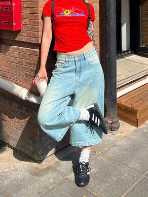 VILZSTUDIOS Vintage American Retro Style Cropped Pants
