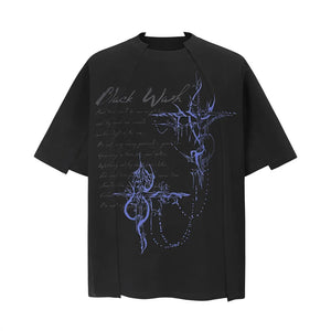 VILZSTUDIOS Retro Totem Print Short Sleeve T-Shirt