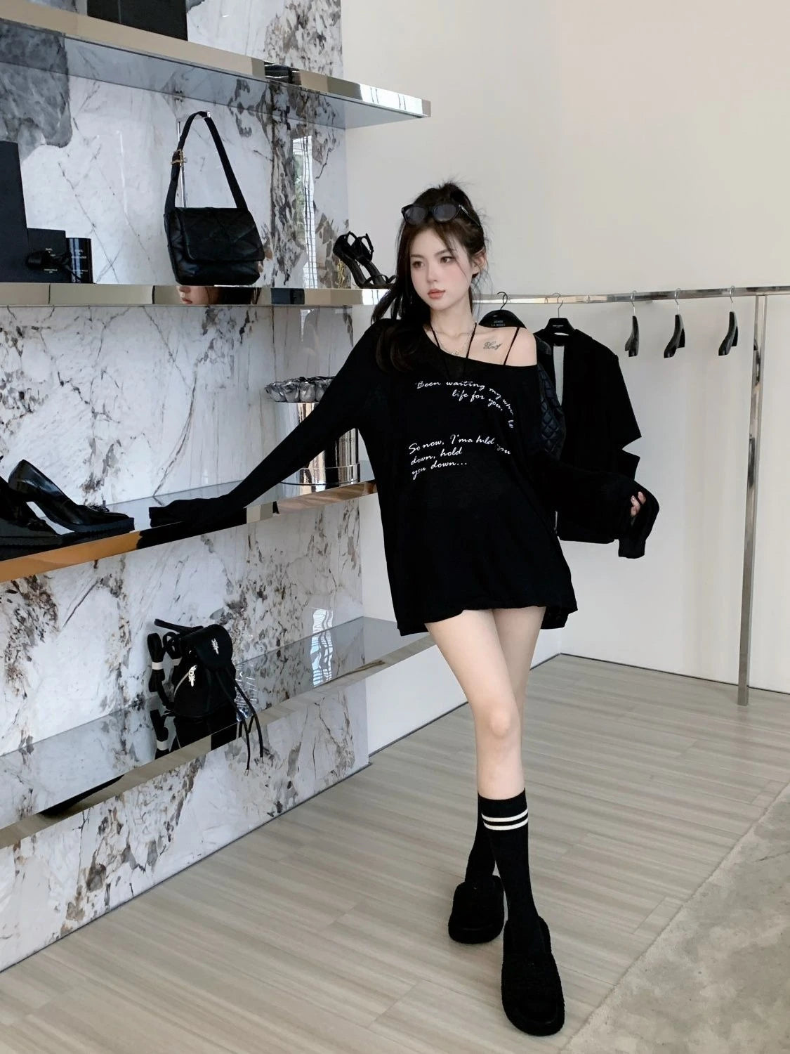 VILZSTUDIOS Sheer Mesh Cover-Up T-Shirt