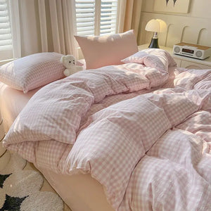VILZSTUDIOS Soft Plaid Queen Size Duvet Bedding Set