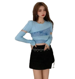 VILZSTUDIOS Tie-Dyed Patchwork Crop Top