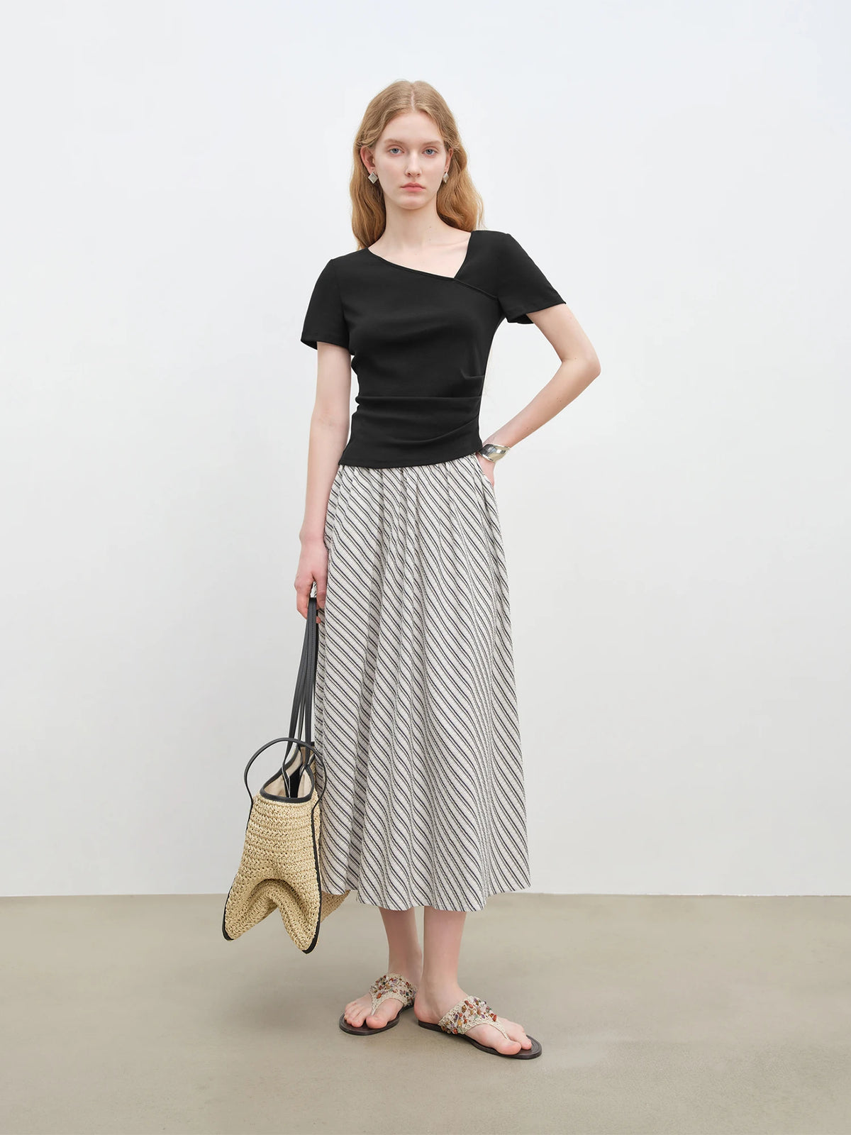 VILZSTUDIOS Irregular Unique Asymmetrical Short-Sleeved T-Shirt