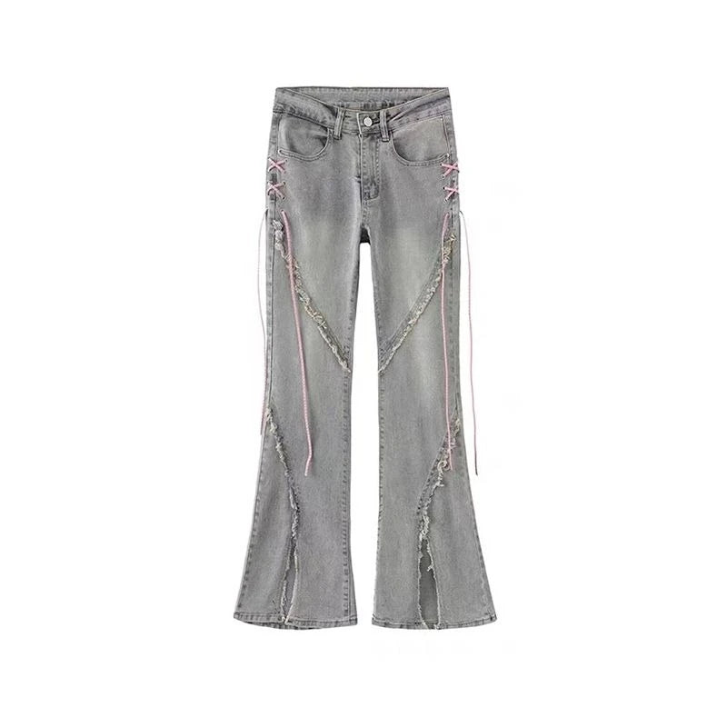 VILZSTUDIOS Vintage High Waist Lace Up Pants