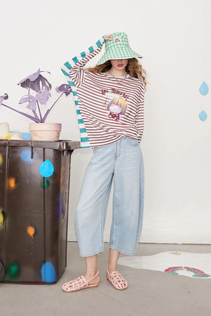 VILZSTUDIOS Vibrant Striped Printed Long Sleeve Top