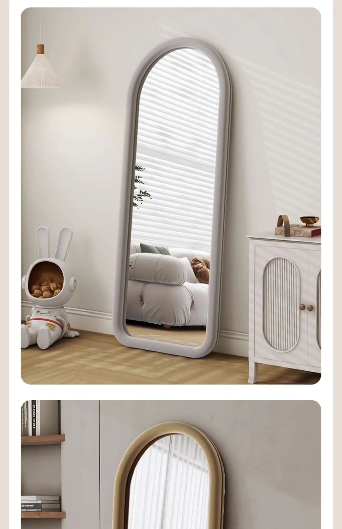 VILZSTUDIOS luxury design full body mirror 180cm modern bodenspiegel home furniture interior minimalist full-length mirror high-end elegant